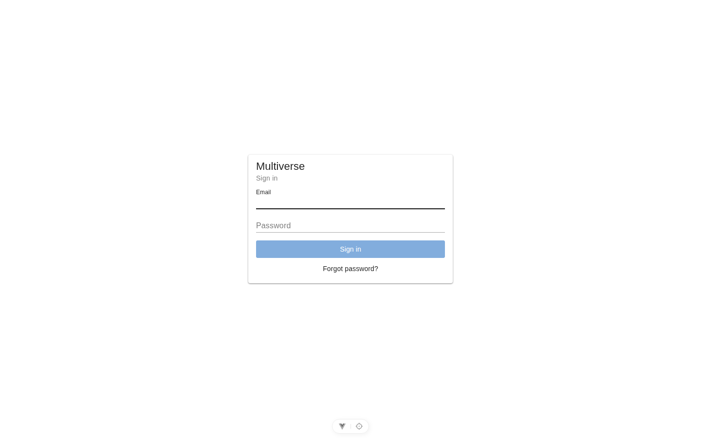 Login page